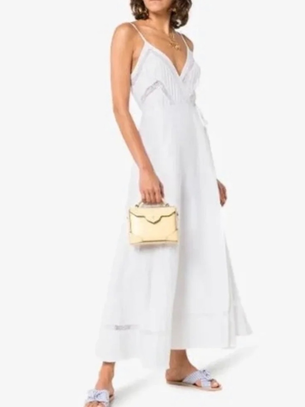 Long white linen dress Reformation large